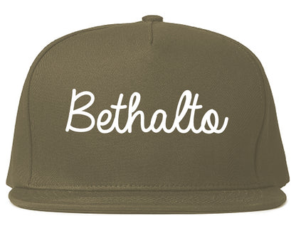 Bethalto Illinois IL Script Mens Snapback Hat Grey