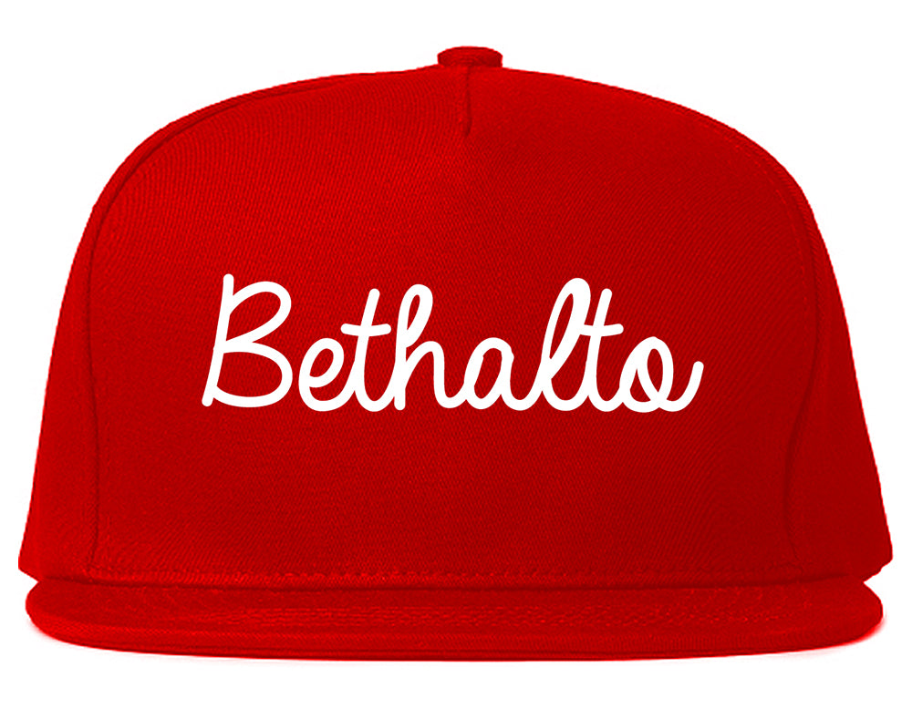 Bethalto Illinois IL Script Mens Snapback Hat Red