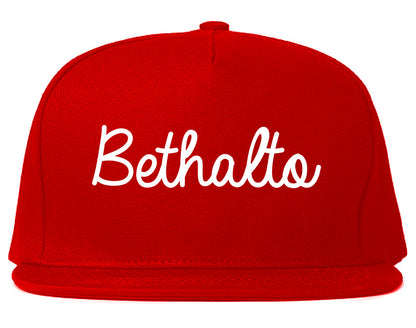 Bethalto Illinois IL Script Mens Snapback Hat Red