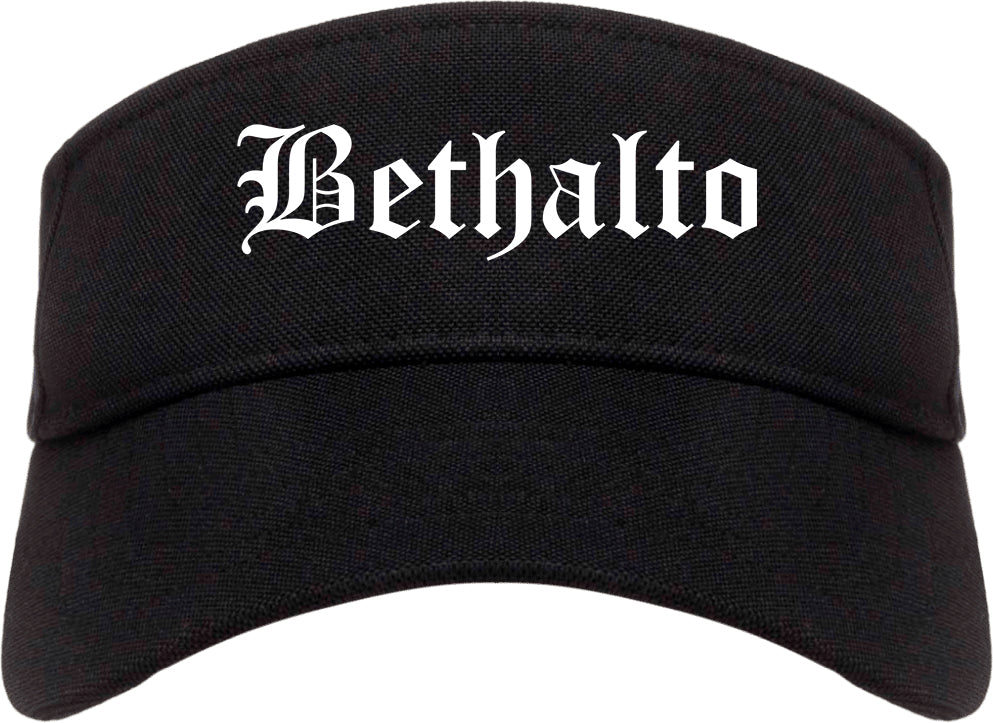 Bethalto Illinois IL Old English Mens Visor Cap Hat Black