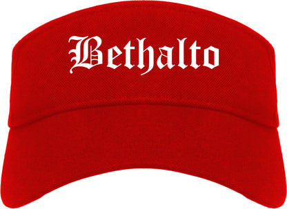 Bethalto Illinois IL Old English Mens Visor Cap Hat Red