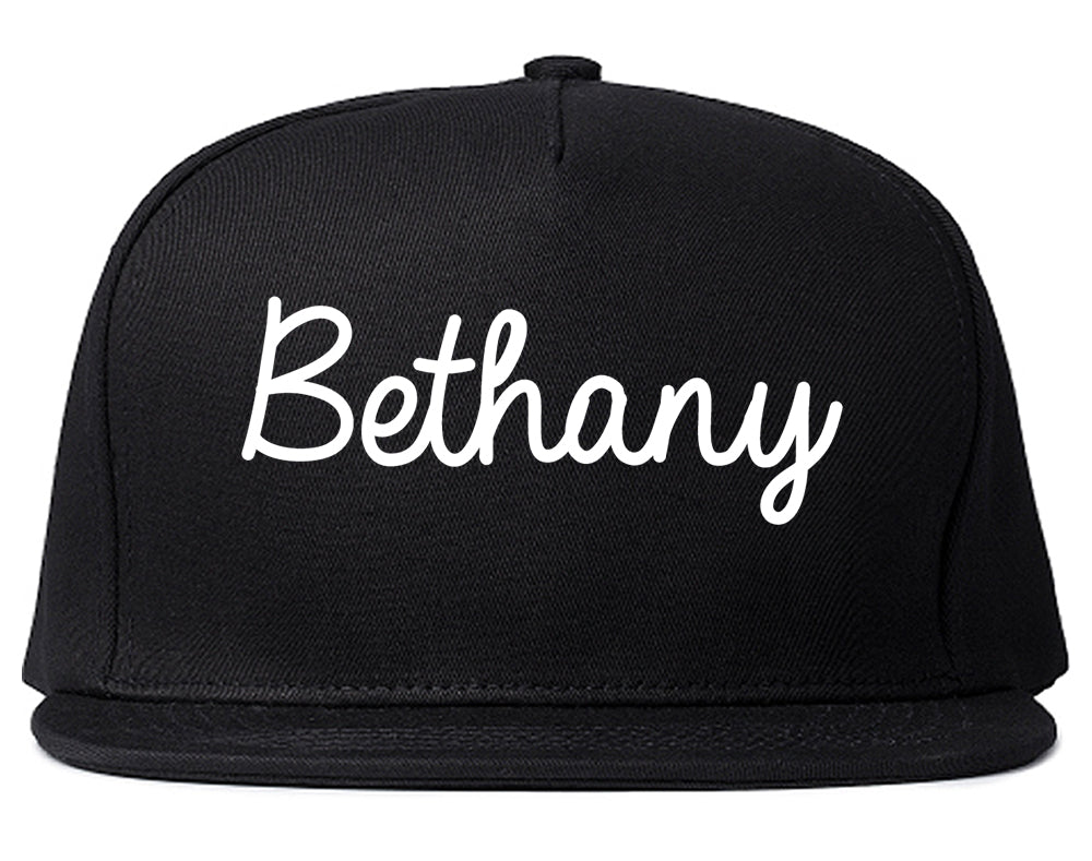 Bethany Oklahoma OK Script Mens Snapback Hat Black