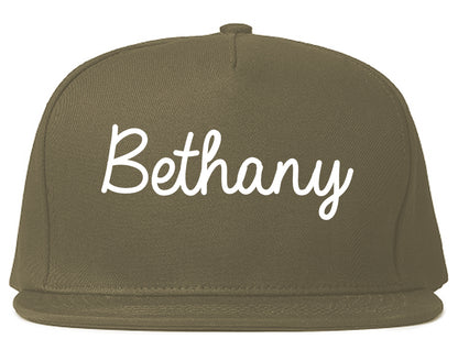 Bethany Oklahoma OK Script Mens Snapback Hat Grey