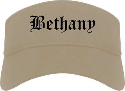 Bethany Oklahoma OK Old English Mens Visor Cap Hat Khaki
