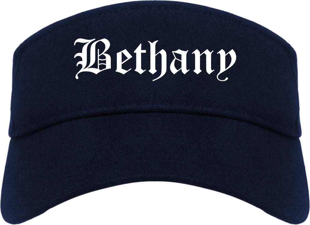 Bethany Oklahoma OK Old English Mens Visor Cap Hat Navy Blue
