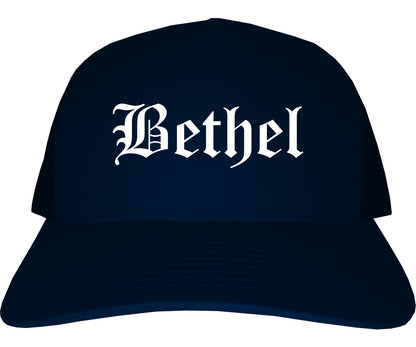 Bethel Alaska AK Old English Mens Trucker Hat Cap Navy Blue