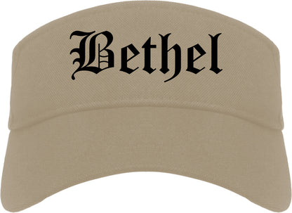 Bethel Alaska AK Old English Mens Visor Cap Hat Khaki