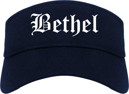 Bethel Alaska AK Old English Mens Visor Cap Hat Navy Blue