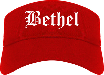 Bethel Alaska AK Old English Mens Visor Cap Hat Red