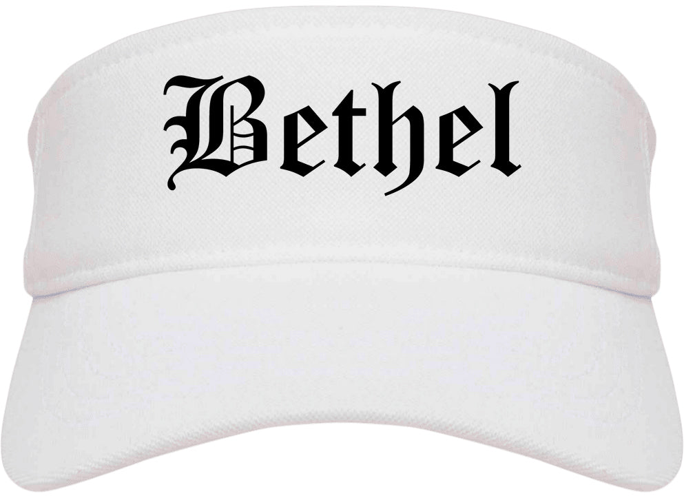 Bethel Alaska AK Old English Mens Visor Cap Hat White