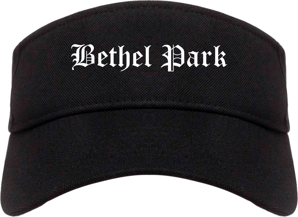 Bethel Park Pennsylvania PA Old English Mens Visor Cap Hat Black