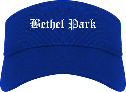 Bethel Park Pennsylvania PA Old English Mens Visor Cap Hat Royal Blue