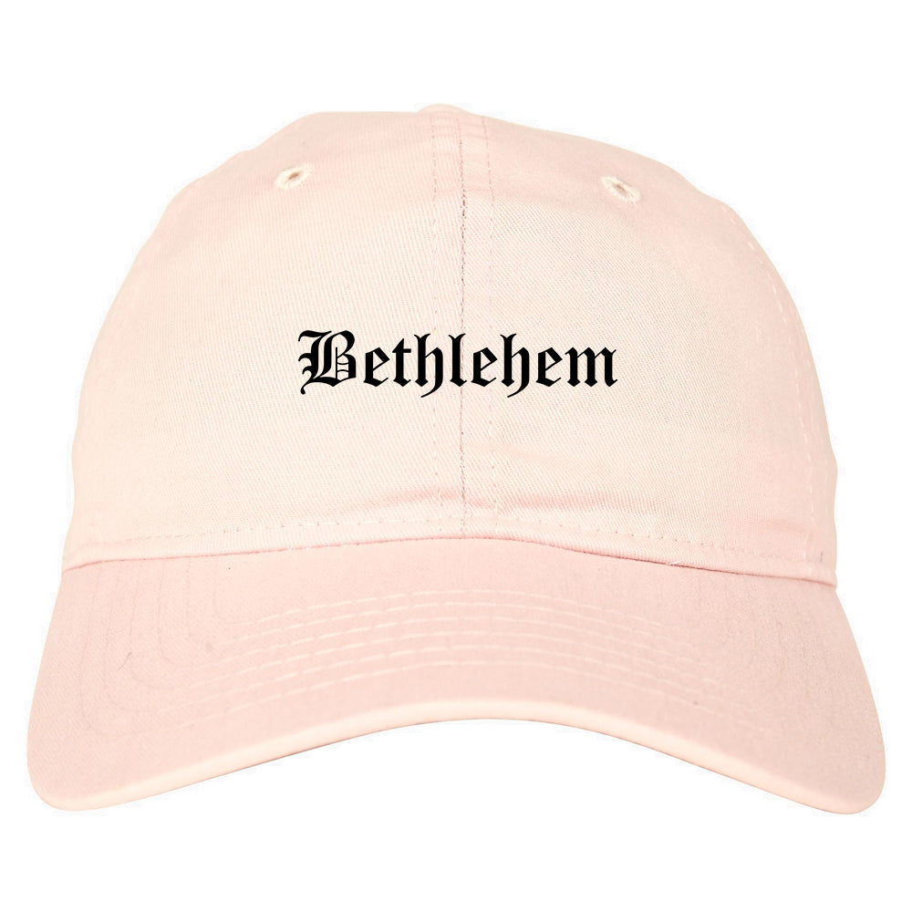 Bethlehem Pennsylvania PA Old English Mens Dad Hat Baseball Cap Pink