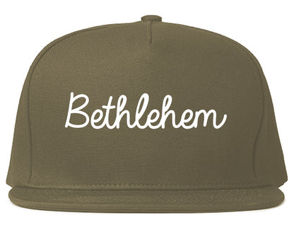 Bethlehem Pennsylvania PA Script Mens Snapback Hat Grey