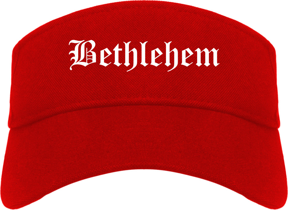 Bethlehem Pennsylvania PA Old English Mens Visor Cap Hat Red