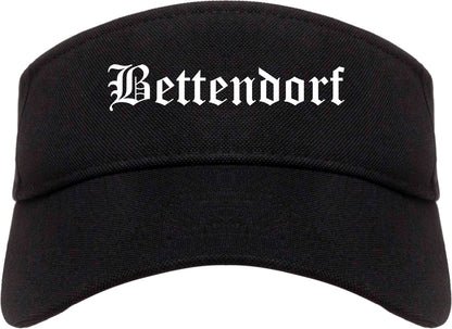 Bettendorf Iowa IA Old English Mens Visor Cap Hat Black