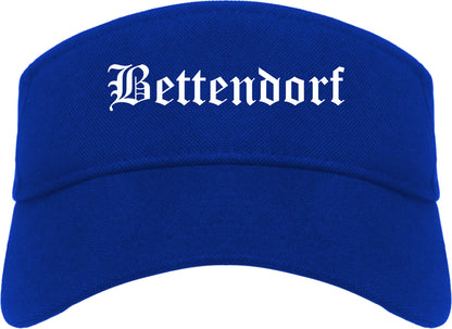 Bettendorf Iowa IA Old English Mens Visor Cap Hat Royal Blue