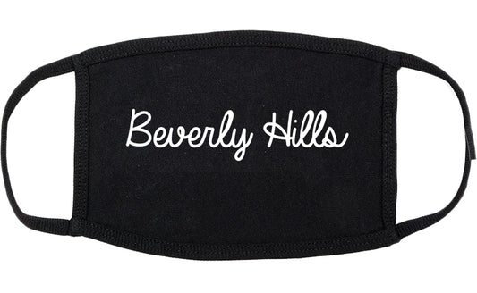 Beverly Hills California CA Script Cotton Face Mask Black