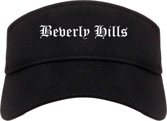Beverly Hills Michigan MI Old English Mens Visor Cap Hat Black