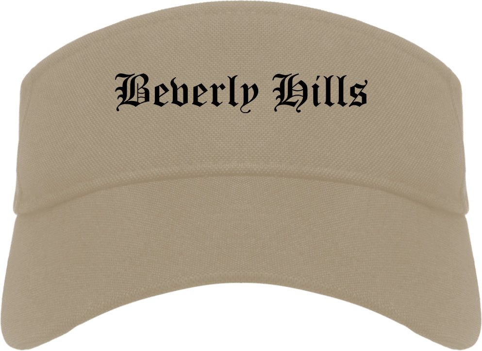 Beverly Hills Michigan MI Old English Mens Visor Cap Hat Khaki