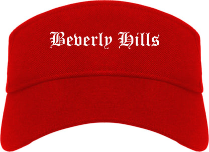 Beverly Hills Michigan MI Old English Mens Visor Cap Hat Red