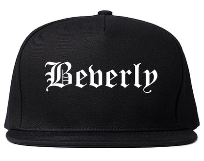 Beverly Massachusetts MA Old English Mens Snapback Hat Black