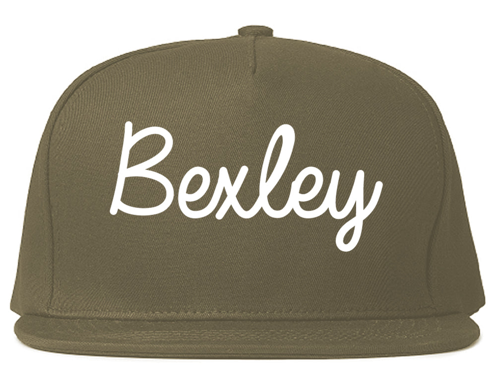 Bexley Ohio OH Script Mens Snapback Hat Grey