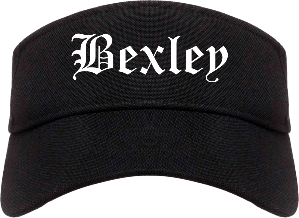 Bexley Ohio OH Old English Mens Visor Cap Hat Black