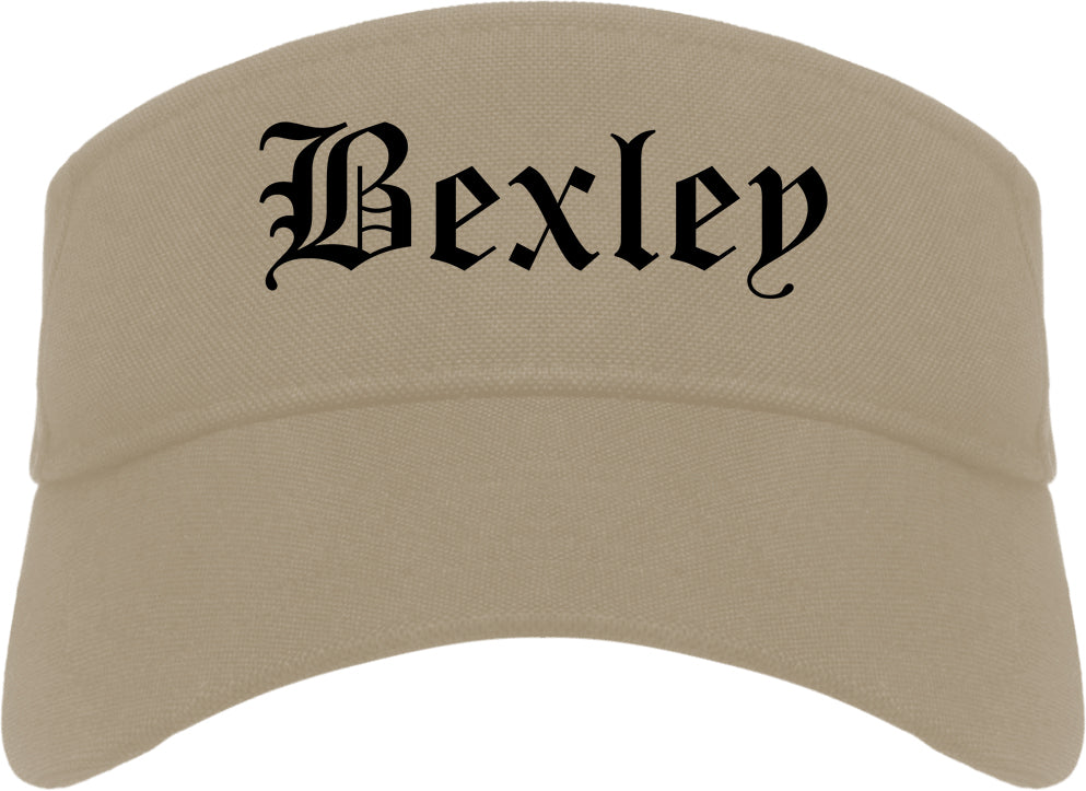 Bexley Ohio OH Old English Mens Visor Cap Hat Khaki