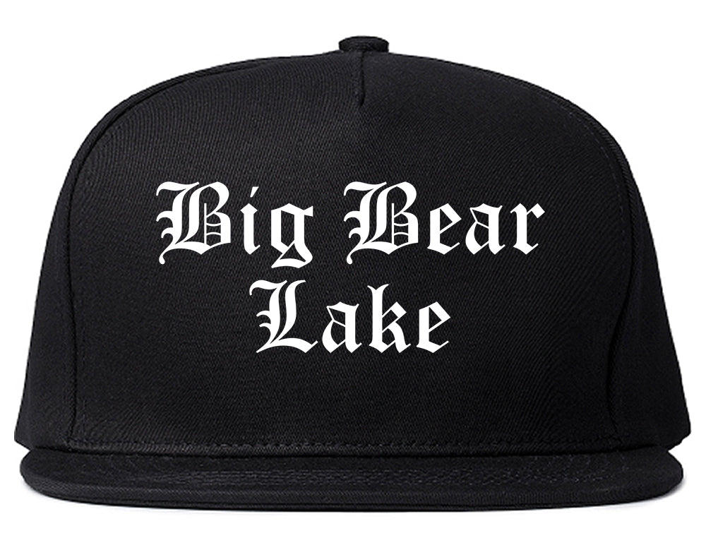 Big Bear Lake California CA Old English Mens Snapback Hat Black