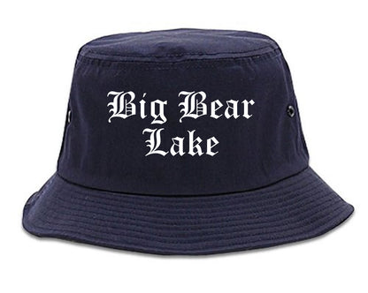 Big Bear Lake California CA Old English Mens Bucket Hat Navy Blue
