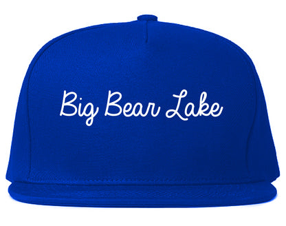 Big Bear Lake California CA Script Mens Snapback Hat Royal Blue
