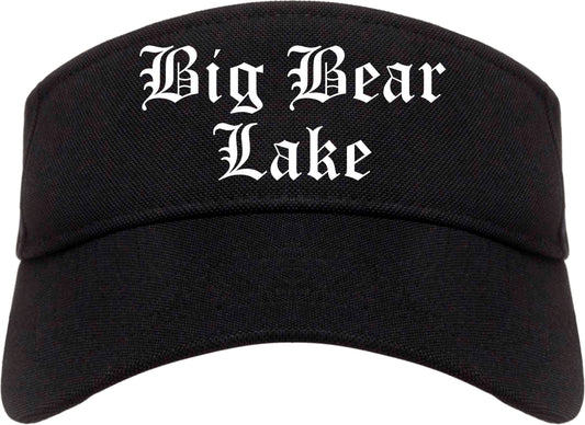 Big Bear Lake California CA Old English Mens Visor Cap Hat Black
