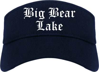 Big Bear Lake California CA Old English Mens Visor Cap Hat Navy Blue