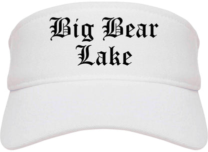 Big Bear Lake California CA Old English Mens Visor Cap Hat White
