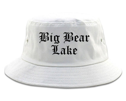Big Bear Lake California CA Old English Mens Bucket Hat White