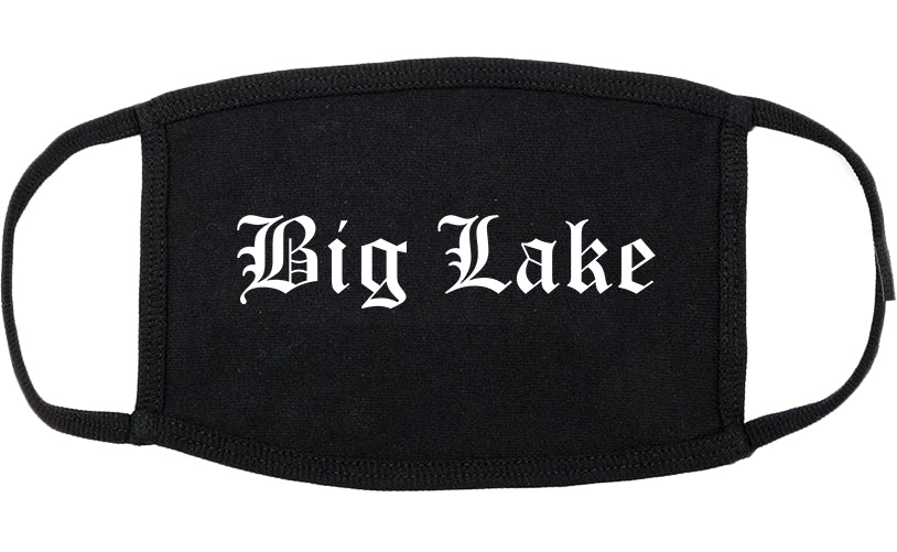 Big Lake Minnesota MN Old English Cotton Face Mask Black