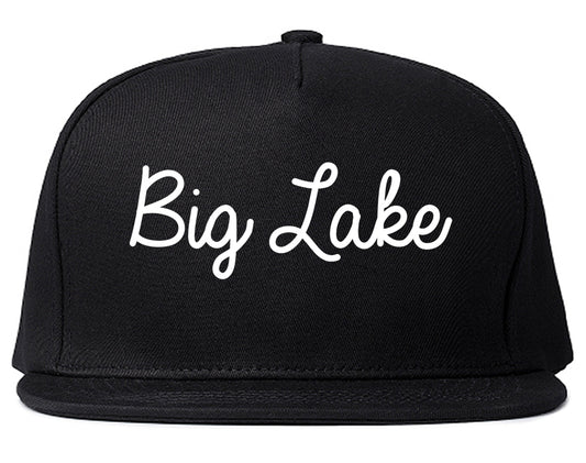 Big Lake Minnesota MN Script Mens Snapback Hat Black