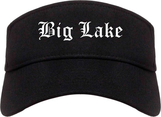 Big Lake Minnesota MN Old English Mens Visor Cap Hat Black
