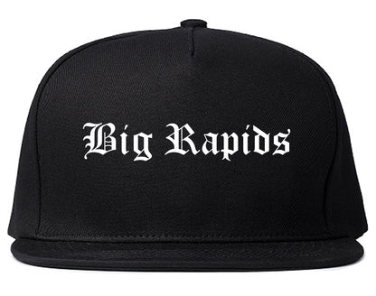 Big Rapids Michigan MI Old English Mens Snapback Hat Black