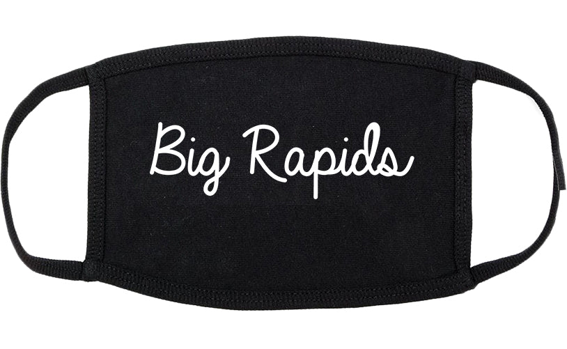 Big Rapids Michigan MI Script Cotton Face Mask Black