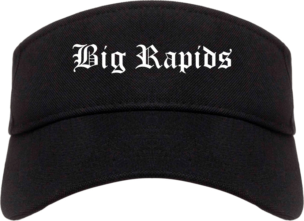 Big Rapids Michigan MI Old English Mens Visor Cap Hat Black