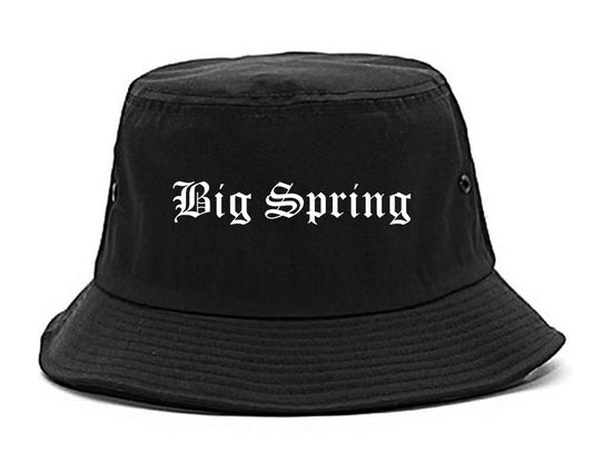 Big Spring Texas TX Old English Mens Bucket Hat Black