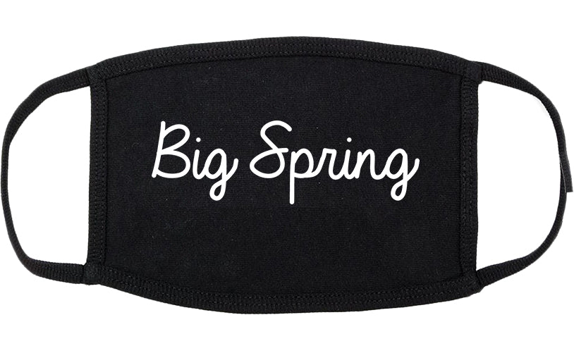 Big Spring Texas TX Script Cotton Face Mask Black