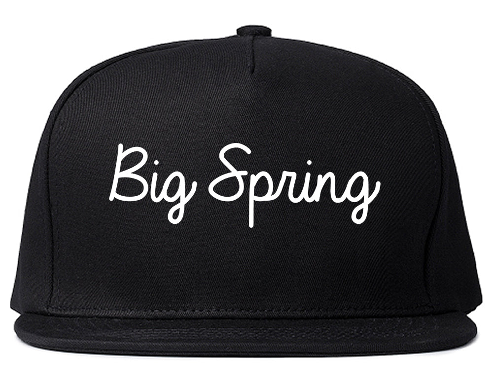 Big Spring Texas TX Script Mens Snapback Hat Black