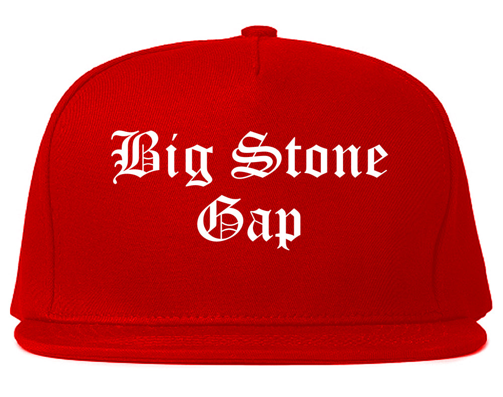 Big Stone Gap Virginia VA Old English Mens Snapback Hat Red