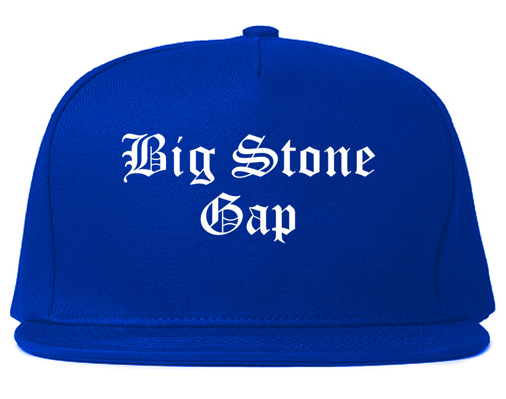 Big Stone Gap Virginia VA Old English Mens Snapback Hat Royal Blue