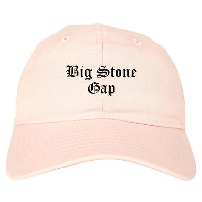 Big Stone Gap Virginia VA Old English Mens Dad Hat Baseball Cap Pink