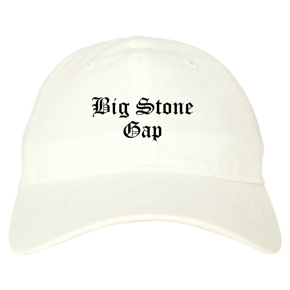 Big Stone Gap Virginia VA Old English Mens Dad Hat Baseball Cap White