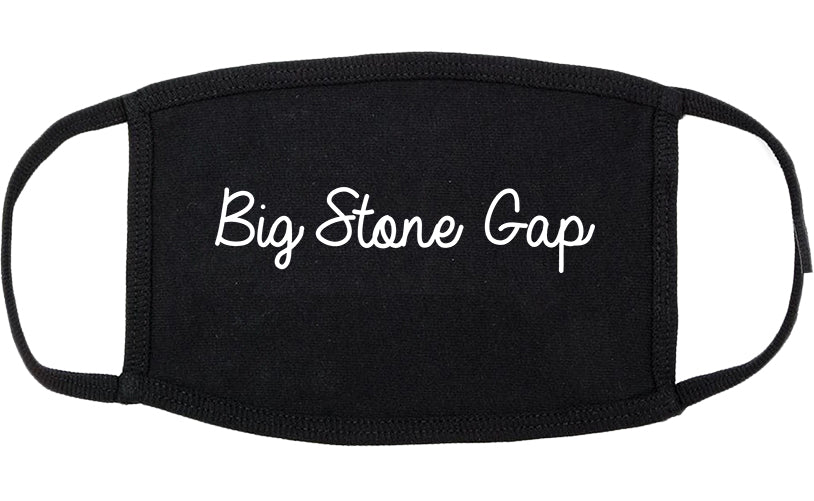 Big Stone Gap Virginia VA Script Cotton Face Mask Black